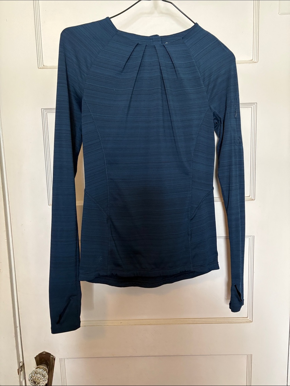 Athleta Stinson Back Zip Long-Sleeve Performance Top, Rashguard Blue Size XXS